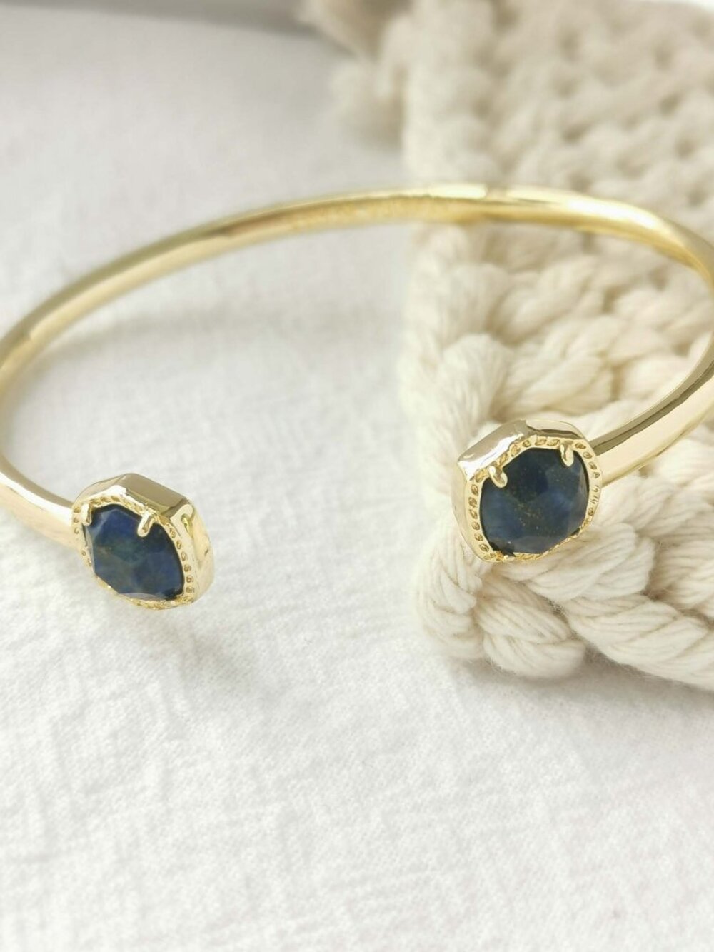 Kendra Scott Davie Gold Cobalt Howlite Cuff Bracelet